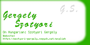 gergely szotyori business card